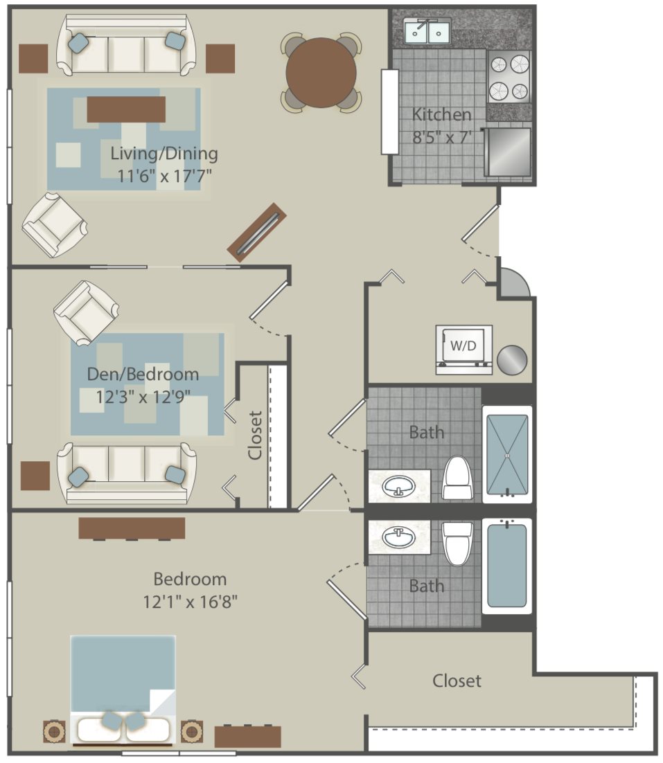 Clear Creek Commons Apartments_Golden CO_Floor Plan_Two Bedroom Two Bathroom_Tablemountain Peak Clear Creek Commons Apartments_Golden CO_Floor Plan_Two Bedroom Two Bathroom_Tablemountain Peak